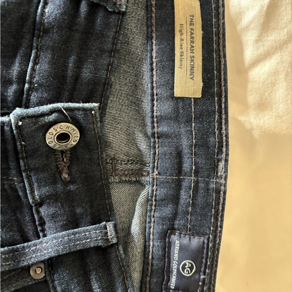 Dark blue high rise skinny jeans
